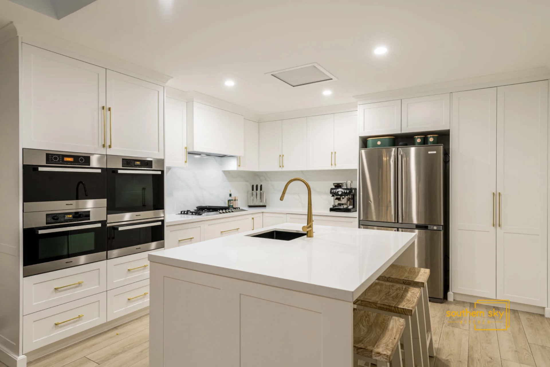 Luxurious kitchen with sleek cabinetry, premium appliances, and elegant finishes. Perfectly crafted for modern sophistication.